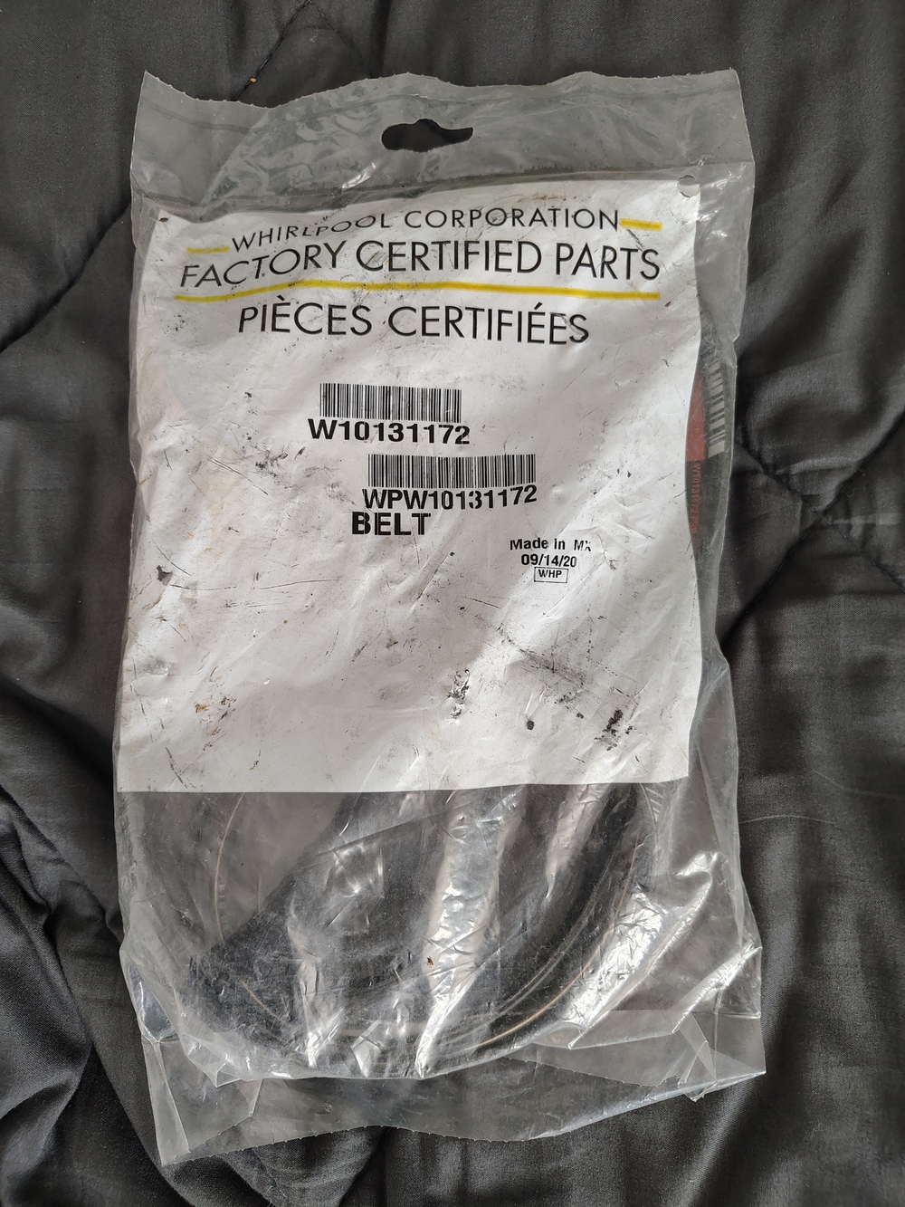 Whirlpool Black Drive Belt - Factory Certified Replacement